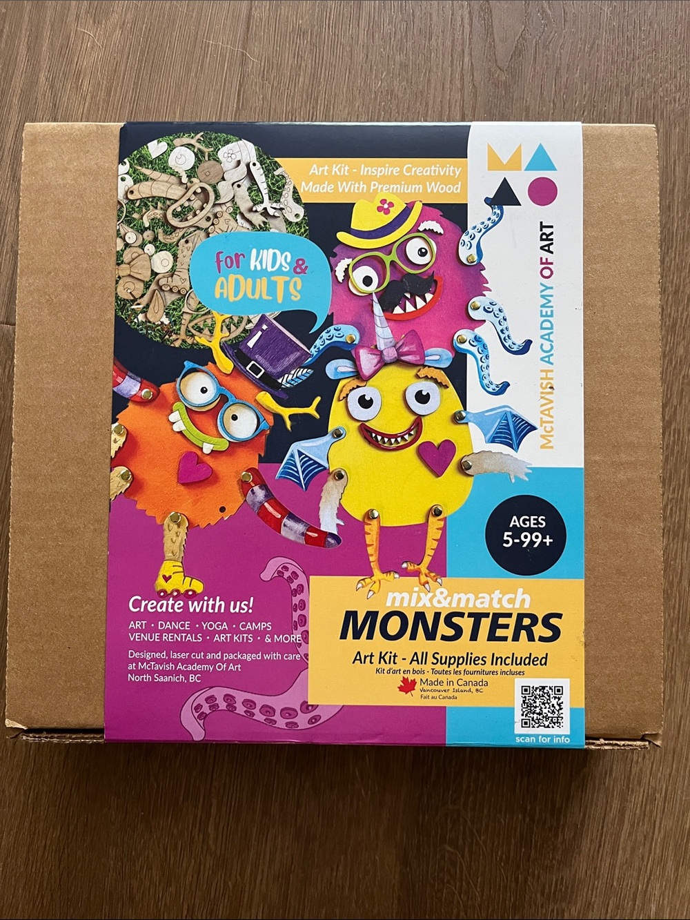 Match Mix & Match Monsters Wooden Art Kit - all supplies included